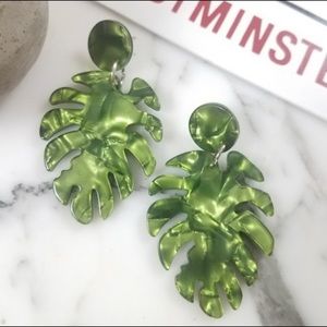 Palm Leaf Earrings Acrylic